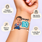 Funny Cowboy temporary tattoo personalization guide: custom face tattoo; age can be customized. Easy to apply.