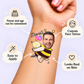 Bumblebee Birthday temporary tattoo personalization guide: custom face tattoo; name and age can be customized. Easy to apply.