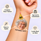 Gold Glitter Milestone temporary tattoo personalization guide: custom face tattoo; age can be customized. Easy to apply.