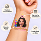 Sweet Pink Gifts & Puppy temporary tattoo personalization guide: custom face tattoo; age can be customized. Easy to apply.