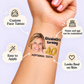 Modern Gold Balloon Birthday temporary tattoo personalization guide: custom face tattoo; name and age can be customized. Easy to apply.