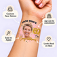 Congratulations Birthday Portrait temporary tattoo personalization guide: custom face tattoo; age can be customized. Easy to apply.