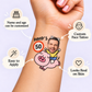 Pig Rider Birthday temporary tattoo personalization guide: custom face tattoo; name and age can be customized. Easy to apply.
