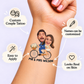 Pedaling into Forever temporary tattoo personalization guide: custom couple tattoo; names can be customized. Easy to apply.