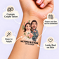 Floral Fun temporary tattoo personalization guide: custom couple tattoo; names and date can be customized. Easy to apply.