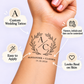 Floral Wreath Monogram temporary tattoo personalization guide: custom wedding tattoo; names, initials and date can be customized. Easy to apply.