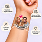 The Furry Family temporary tattoo personalization guide: custom couple tattoo; names and date can be customized. Easy to apply.