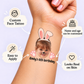 Pink Bunny Ears temporary tattoo personalization guide: custom face tattoo; name and age can be customized. Easy to apply.