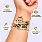 One Happy Dude Bumblebee temporary tattoo personalization guide: custom face tattoo; name and age can be customized. Easy to apply.