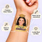 The Golden Graduate temporary tattoo personalization guide: custom face tattoo; name can be customized. Easy to apply.
