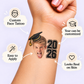 Graduation Year Portrait temporary tattoo personalization guide: custom face tattoo; year can be customized. Easy to apply.