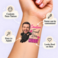 Found Her Hubby temporary tattoo personalization guide: custom face tattoo; name can be customized. Easy to apply.