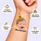 Golden Glitter Hat temporary tattoo personalization guide: custom face tattoo; age can be customized. Easy to apply.