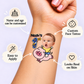 Pink Piggy Rider temporary tattoo personalization guide: custom face tattoo; name and age can be customized. Easy to apply.