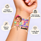 Magic Fairy Birthday temporary tattoo personalization guide: custom face tattoo; name and age can be customized. Easy to apply.