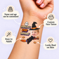 Halloween Witch Birthday temporary tattoo personalization guide: custom face tattoo; name and age can be customized. Easy to apply.