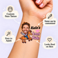 Last Ride temporary tattoo personalization guide: custom face tattoo; name can be customized. Easy to apply.