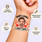 Sorry Ladies, He's Taken! temporary tattoo personalization guide: custom face tattoo; name can be customized. Easy to apply.