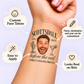 Before the Veil temporary tattoo personalization guide: custom face tattoo; name, destination and year can be customized. Easy to apply.