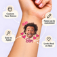 Bachelorette XOXO temporary tattoo personalization guide: custom face tattoo; name can be customized. Easy to apply.