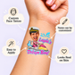 Dream Boat temporary tattoo personalization guide: custom face tattoo; name can be customized. Easy to apply.