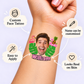 Tropical Flamingo temporary tattoo personalization guide: custom face tattoo; name can be customized. Easy to apply.