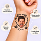 Bride or Die Rock temporary tattoo personalization guide: custom face tattoo; name can be customized. Easy to apply.