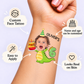Friendly Dinosaur Birthday temporary tattoo personalization guide: custom face tattoo; name and age can be customized. Easy to apply.