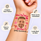 Kiss the Miss Goodbye temporary tattoo personalization guide: custom face tattoo; name can be customized. Easy to apply.