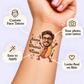 Same Weenie Forever temporary tattoo personalization guide: custom face tattoo; your photo, your tattoo. Easy to apply.