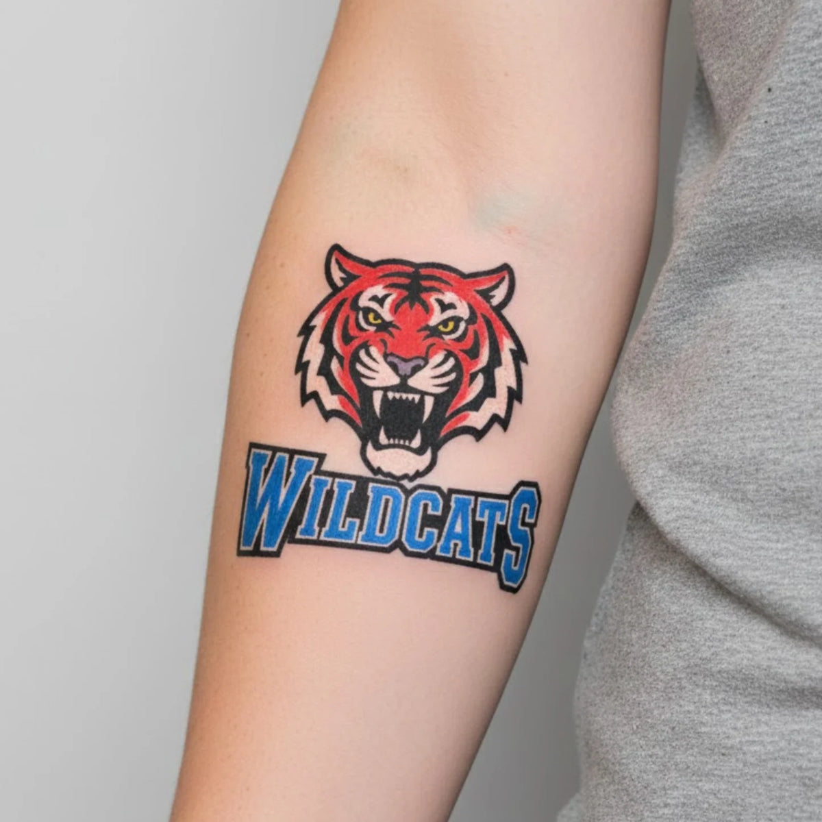 Logo custom temporary tattoo — arm view