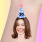 Custom Birthday Temporary Tattoos - Classic Blue Polka Dot Party Hat