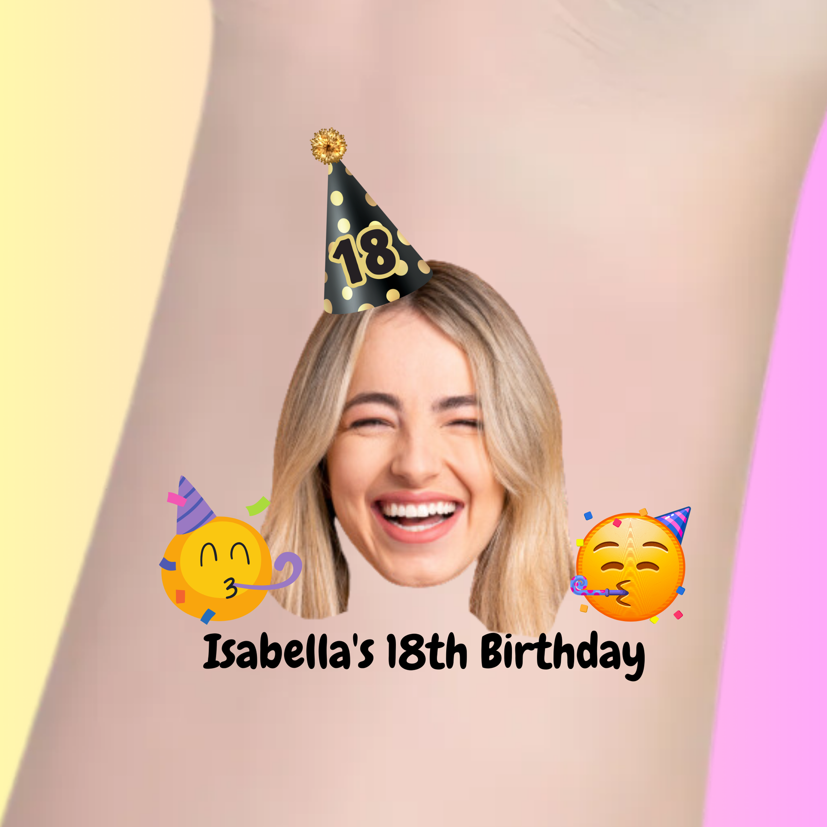 Custom Birthday Temporary Tattoos - Fun Emoji Party Birthday